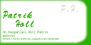 patrik holl business card